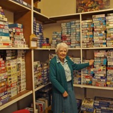 Express and Echo. Ruth Everly in Exeter's jigsaw library.
